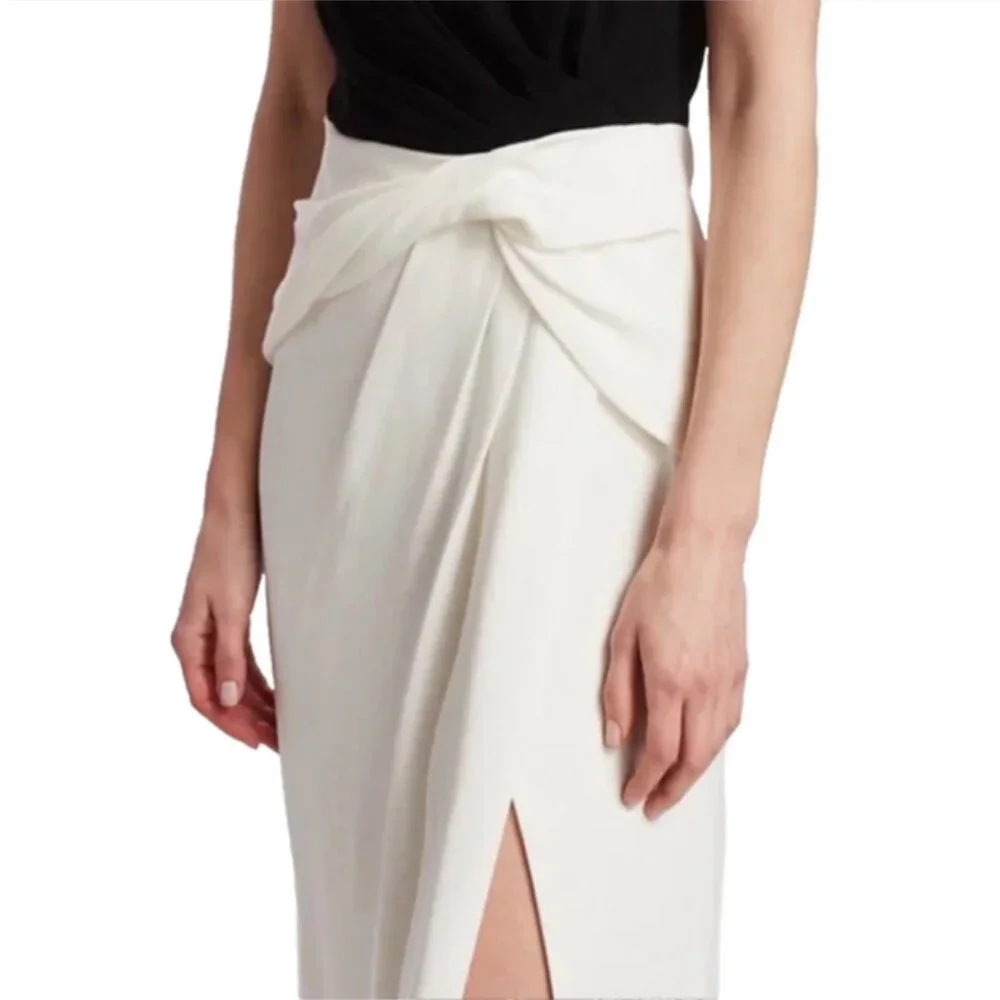 NWOT Jason Wu Collection Two Tone Crepe Sheath Dress In Black Chalk
